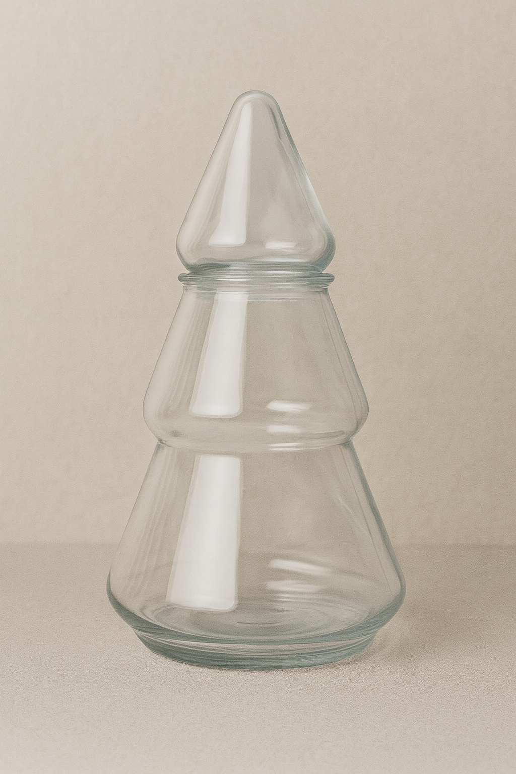 Frasco árbol navideño de vidrio con tapa