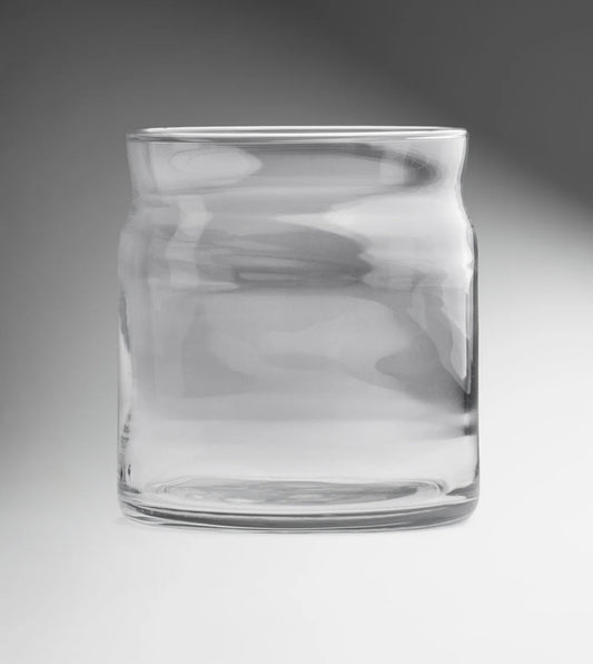 Frasco de vidrio transparente ondulado 7 oz