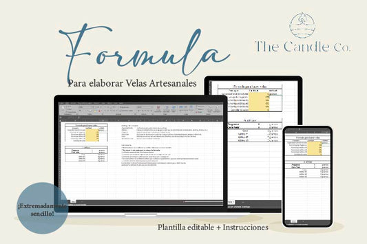 Plantilla editable "Formula para Hacer Velas Artesanales"